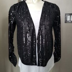 ~Brand New With Tags!~ Express Black Sequin Shawl Cover Up Over Shirt Top Blouse